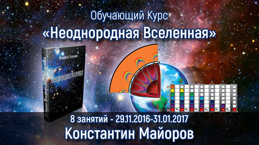 Курс Константина Майорова «Неоднородная Вселенная» - 8 занятий - 29.11.2016 - 31.01.2017