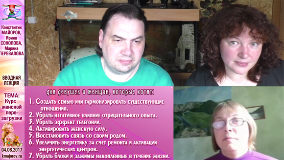 К. Майоров, И.Соколова, М.Перевалова - «Курс женской перезагрузки» - первая встреча (2017.06.04)